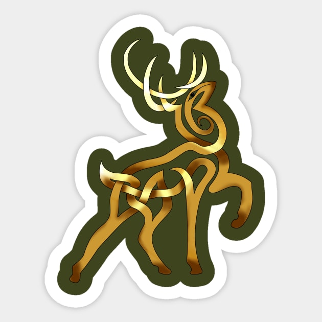 Stag Passant Contourne' Sticker by KnotYourWorld4